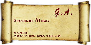 Grosman Álmos névjegykártya